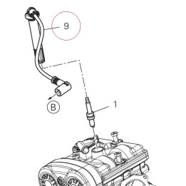 Spark plug cable, vertical head 67110691D