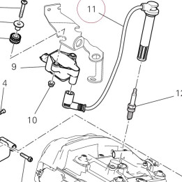 Spark plug cable, vertical head 67110701B