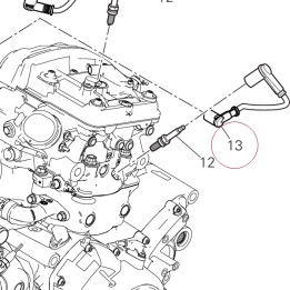 Spark plug cable, vertical head 67110711B
