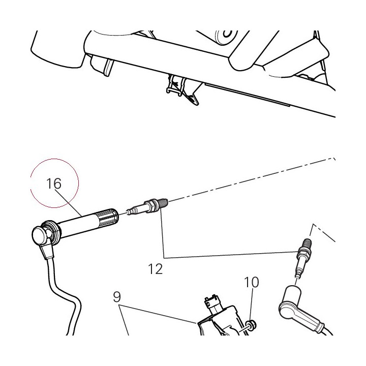 Spark plug cable, horizontal head 67110721C
