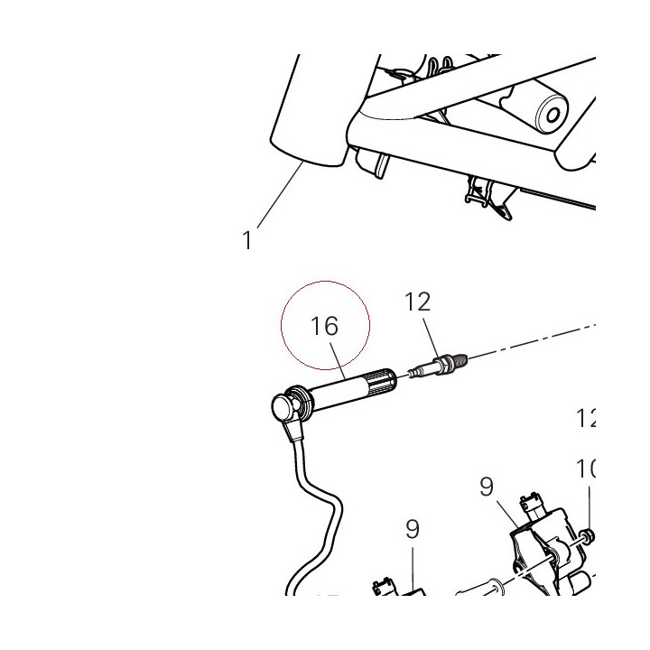 Spark plug cable, horizontal head 67110722C