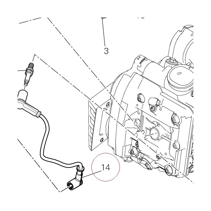 Spark plug cable, horizontal head 67110731B