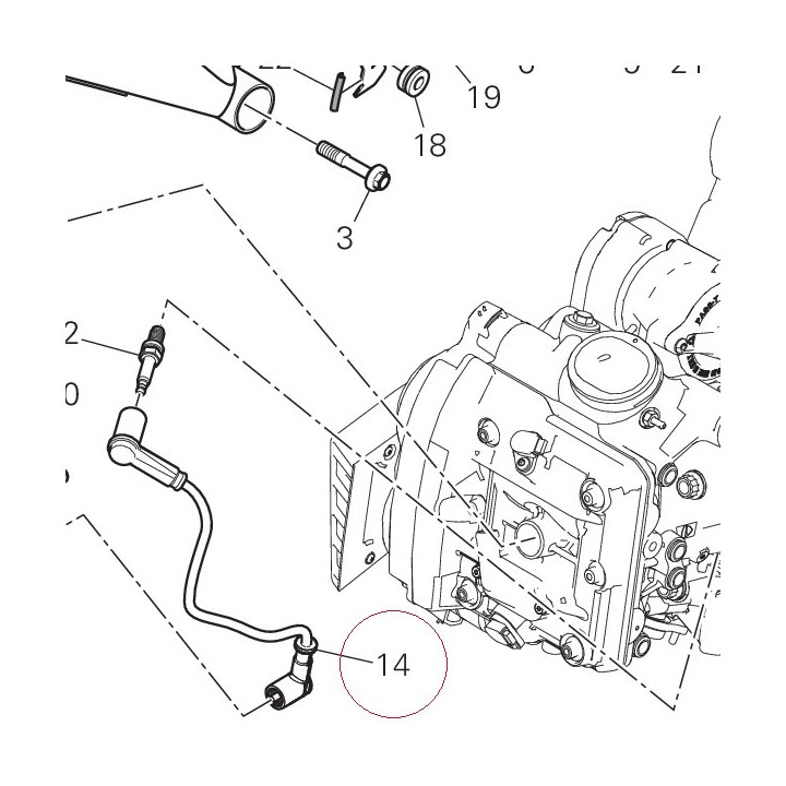 Spark plug cable, horizontal head 67110731C