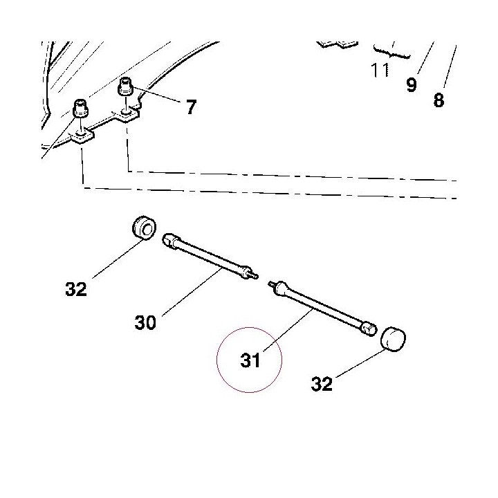 Left stud bolt 68410431A