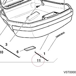 Left side bag cover red 69810221BA