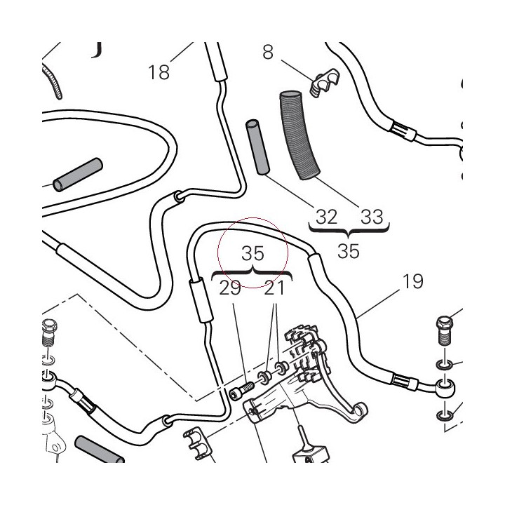 Kit proctective sheath rear ABS pipes/ss 69929411A