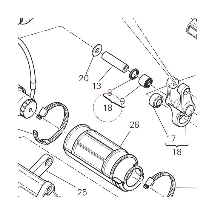 Lever set, rear cushion 69929531A