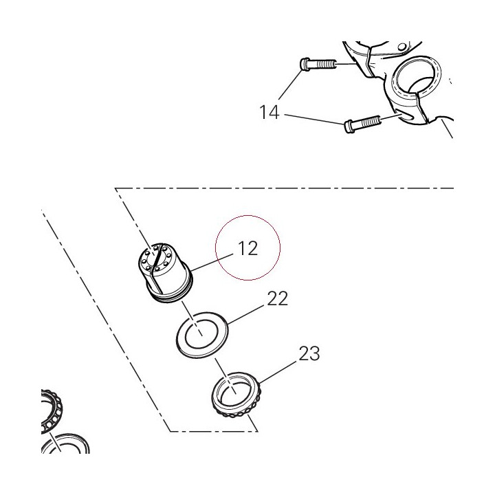 Thread, steering head top 70310871AA