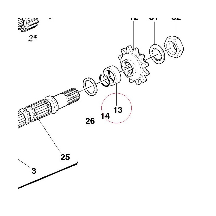 Spacer, engine sprocket 71312041A