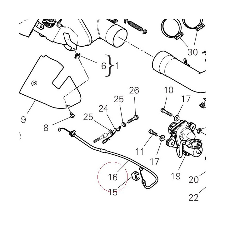 Cable, exhaust valve 73210614A