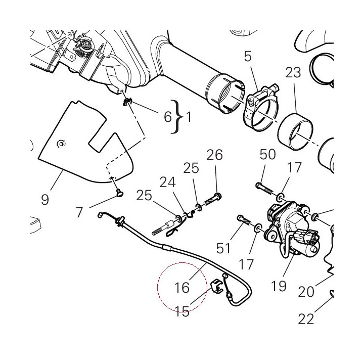 Cable, exhaust valve 73210615A