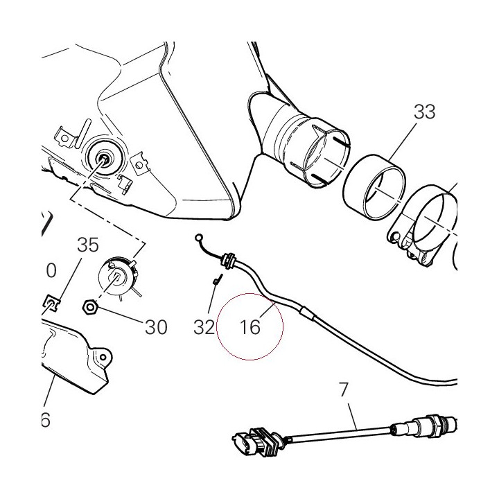 Cable, exhaust valve 73210741A