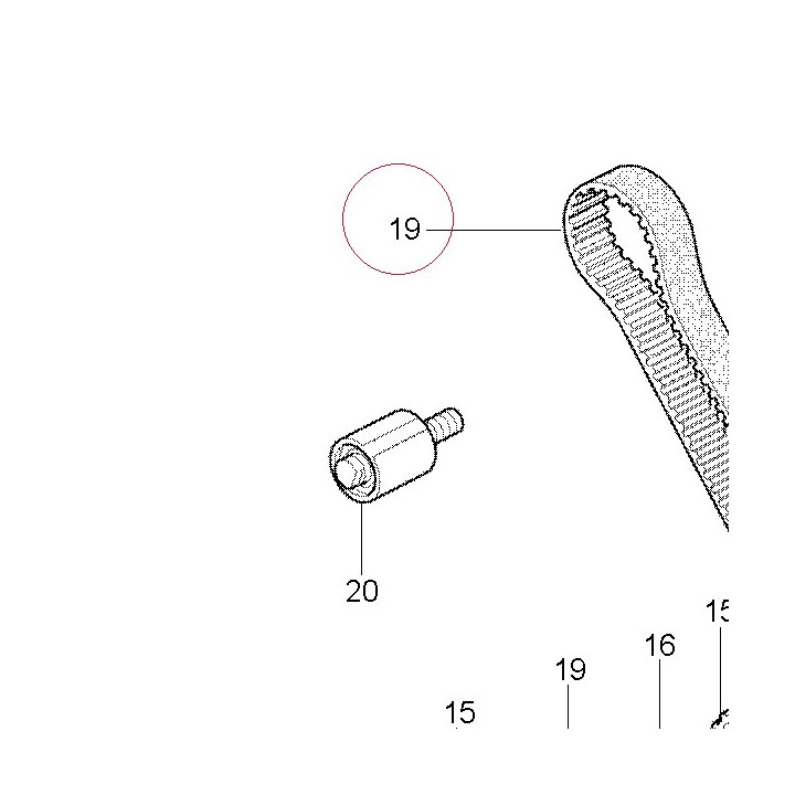 Timing drive toothed belt 73710081A