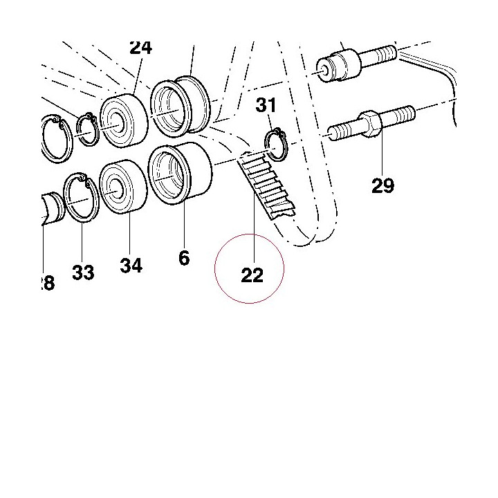 Timing drive toothed belt T93 73710101A