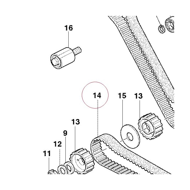 Timing drive toothed belt 73740023A