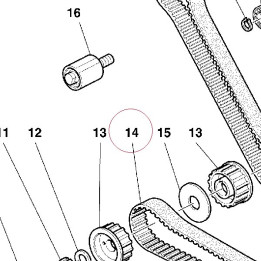 Timing drive toothed belt 73740071A