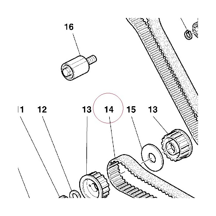 Timing drive toothed belt 73740071A
