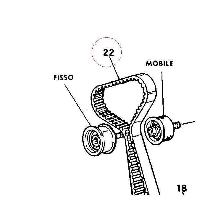 Timing drive toothed belt 73740091A