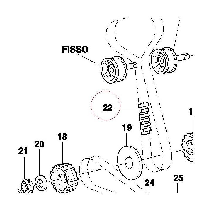 Timing drive toothed belt 73740102B