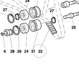 Timing drive toothed belt 73740112B