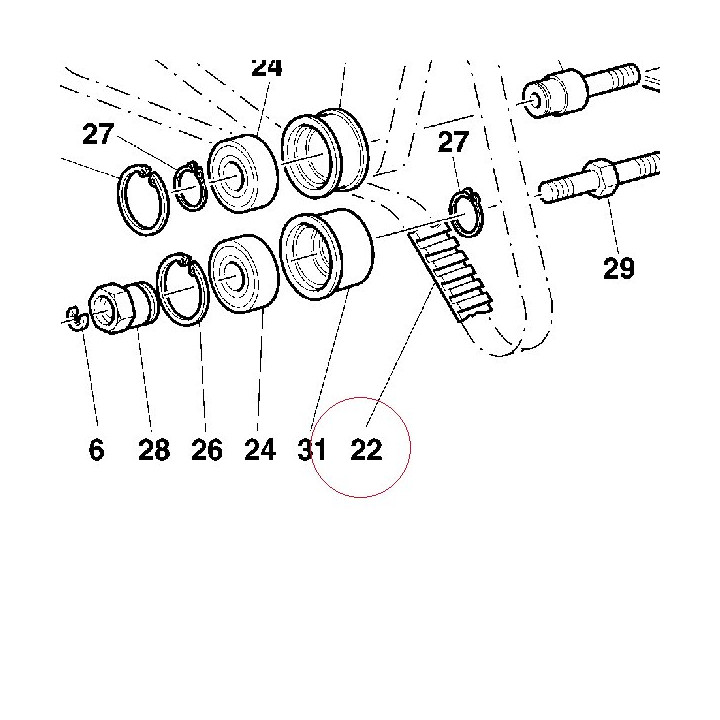 Timing drive toothed belt 73740112B