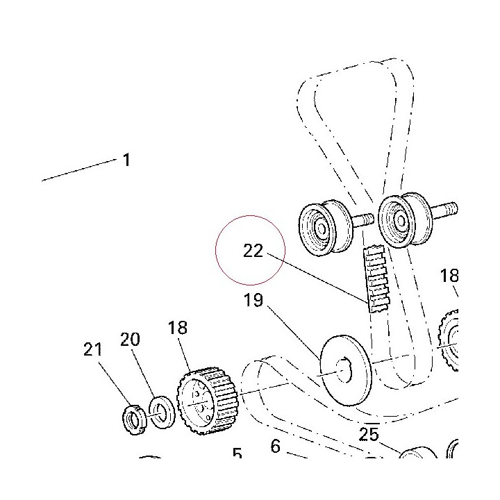 Timing drive toothed belt 73740121B
