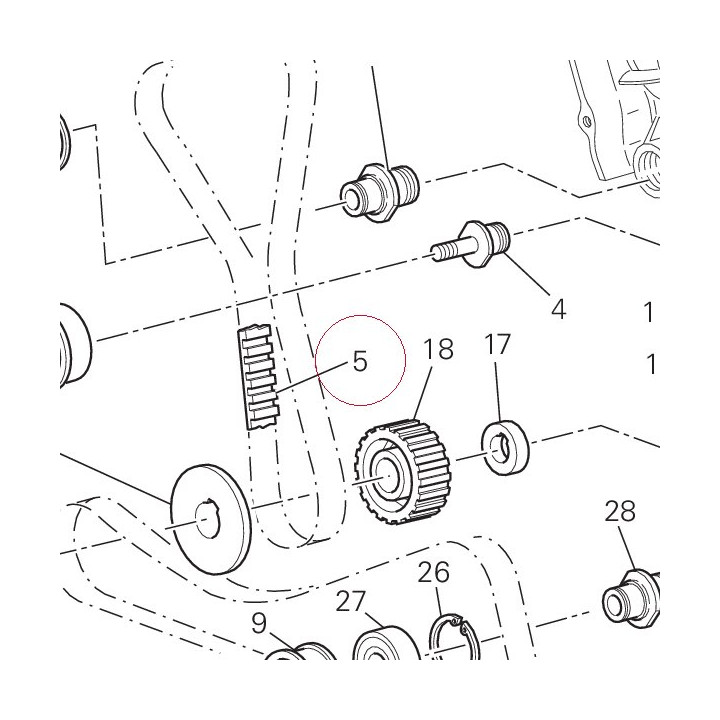 Timing drive toothed belt 73740311A