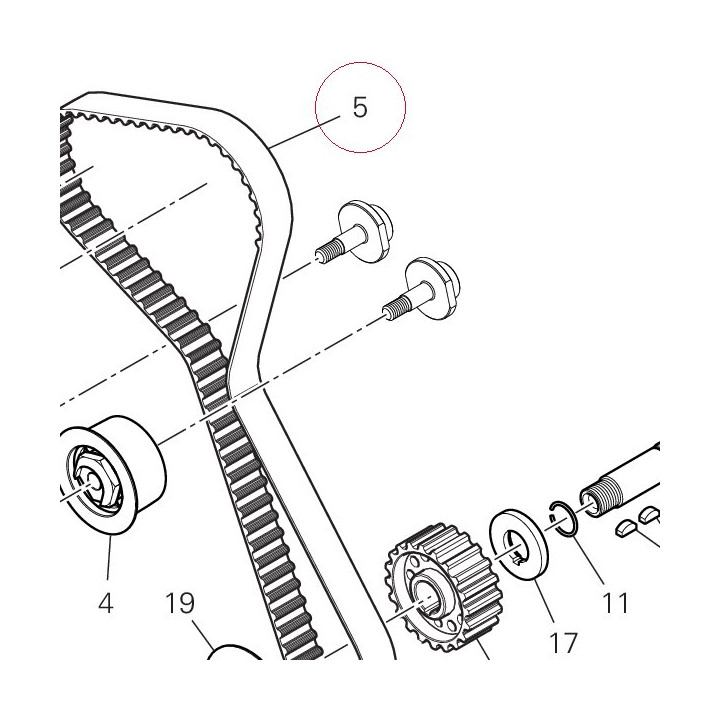 Timing drive toothed belt 73740311B