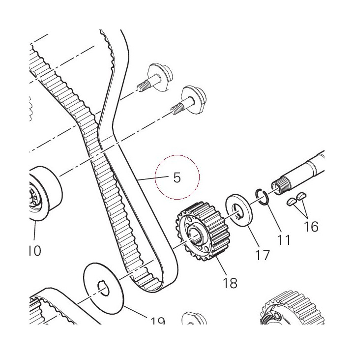Timing drive toothed belt 73740321A