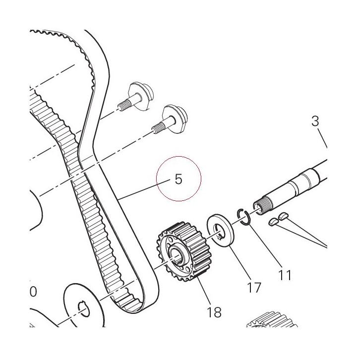 Timing drive toothed belt 73740341B
