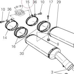 Clamp, left silencer 74110371A