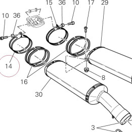 Clamp, right silencer 74110381A