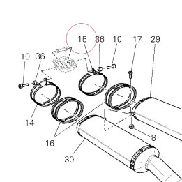 Clamp, left silencer 74110461A