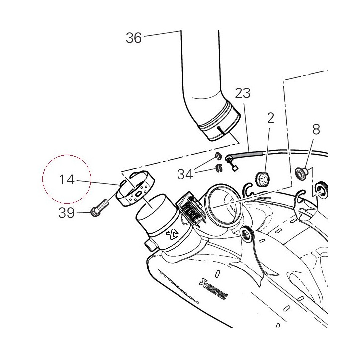 Connector comp, exhaust pipe 74142431A
