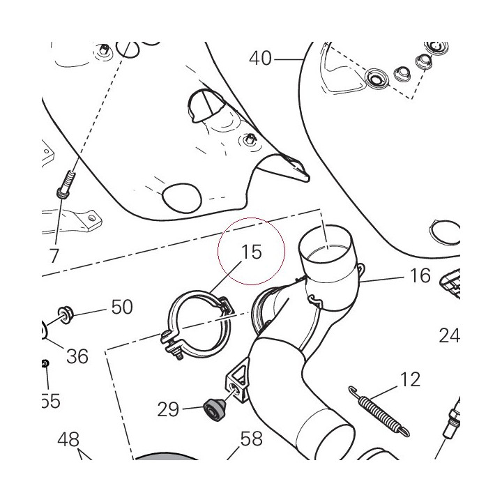 Connector comp, exhaust pipe 74142511A
