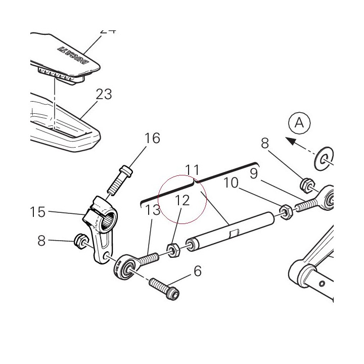 Nut, left thread M6 74750231AA