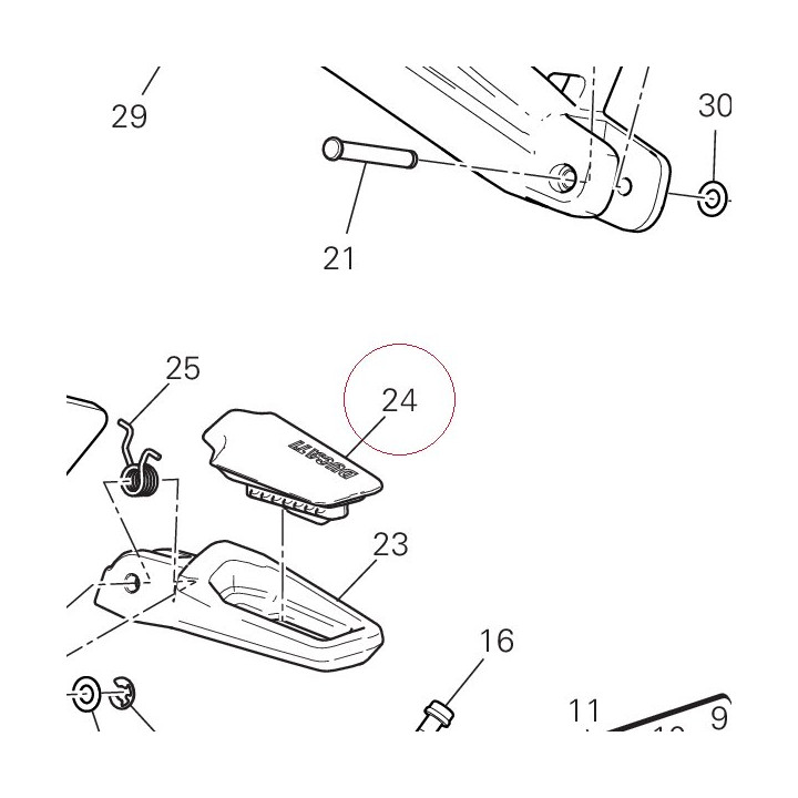 Foot peg rubber cover left 76510081D