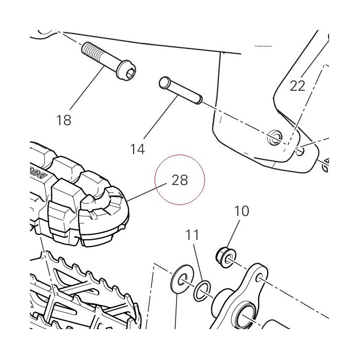Foot peg rubber cover left 76510131A