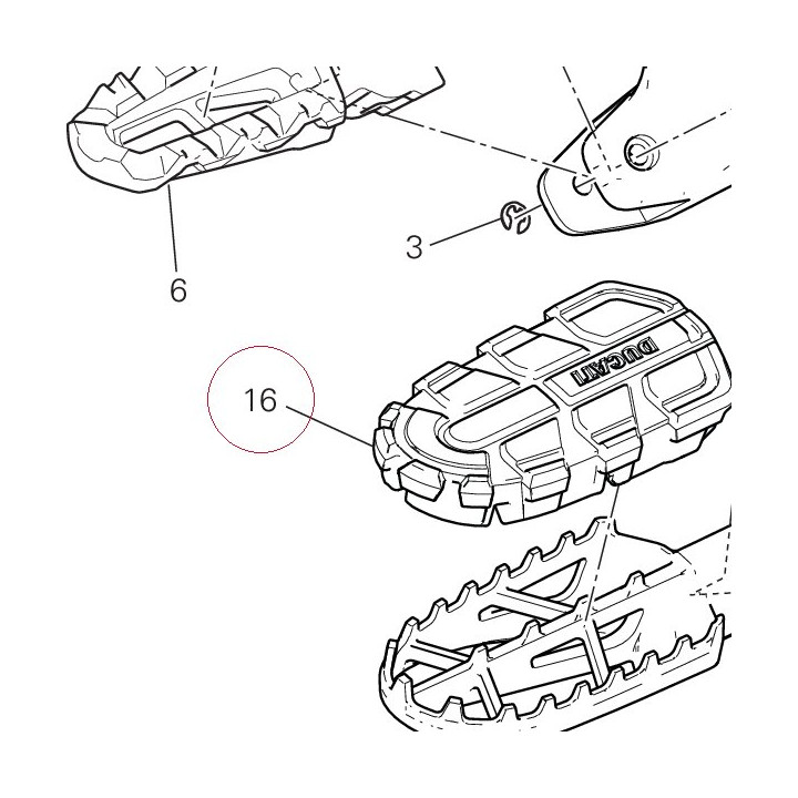 Foot peg rubber cover right 76510181A