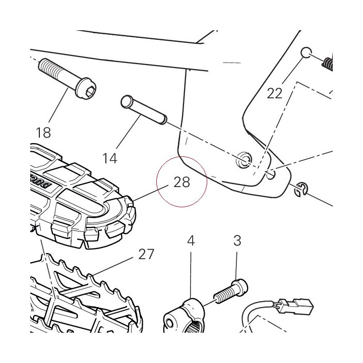 Foot peg rubber cover left 76510191A