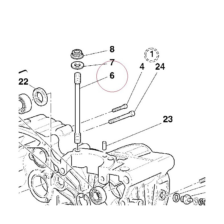 Stud bolt fastening head cylinder 76610012B