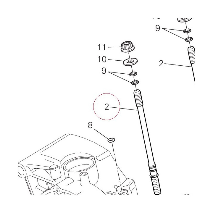 Stud bolt fastening head cylinder 76611091C