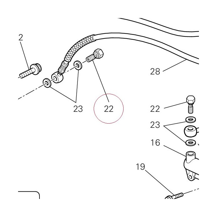 Bolt, brake hose M10X1 77913661AB