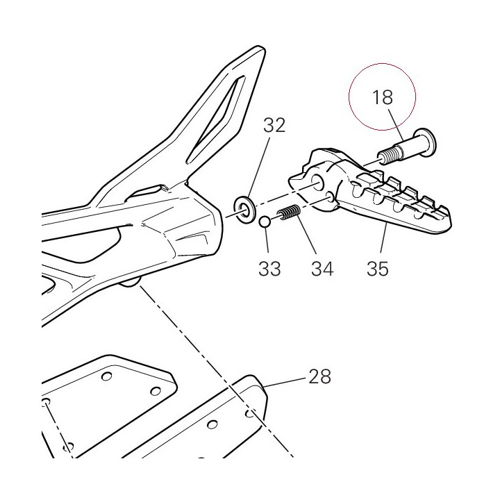 Pin, rear foot rest 77919831AA