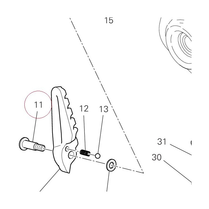 Pin, rear foot rest 77919832AA
