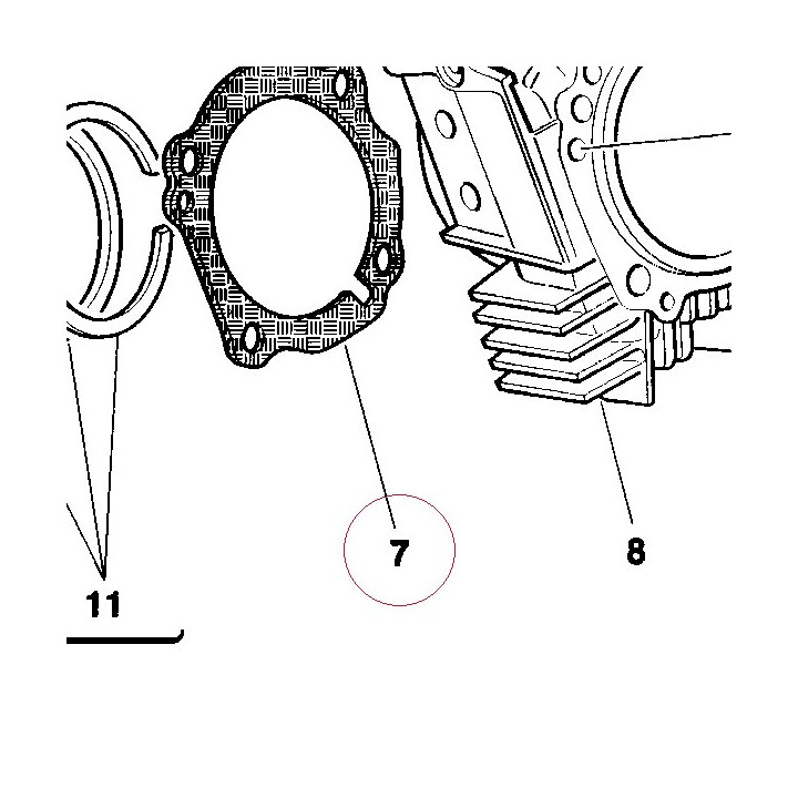 Horizontal cylinder-crankcase gasket 78610441A