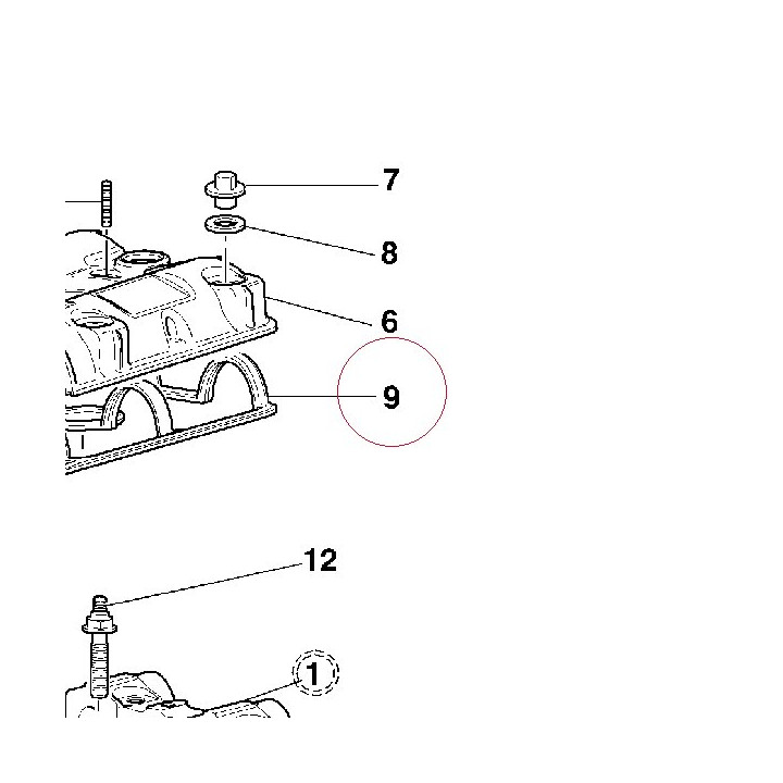 Gasket cylinder head cover 78810621A
