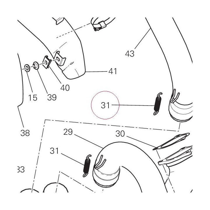 Spring exhaust, long 79910485A