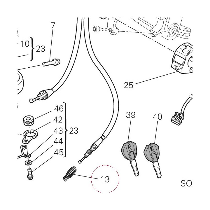 Spring, starter cable 79910581A