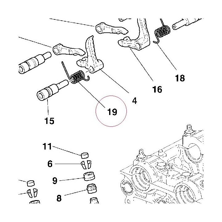 Left valve return spring 79911631A